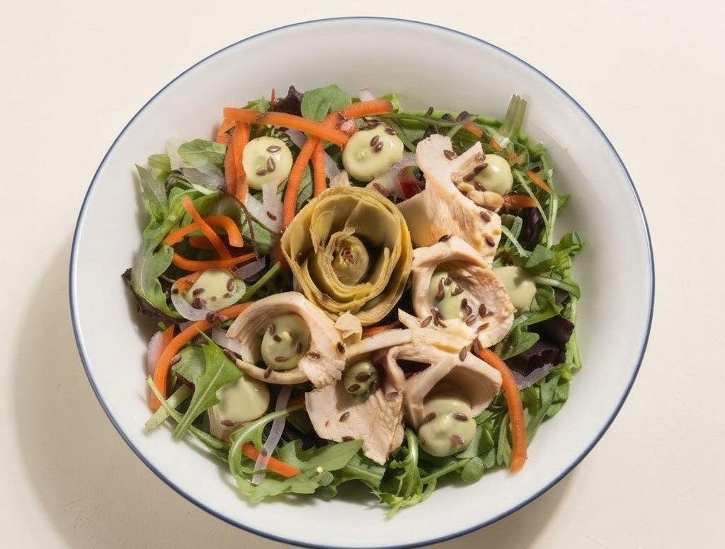 Insalata di pollo con carciofi