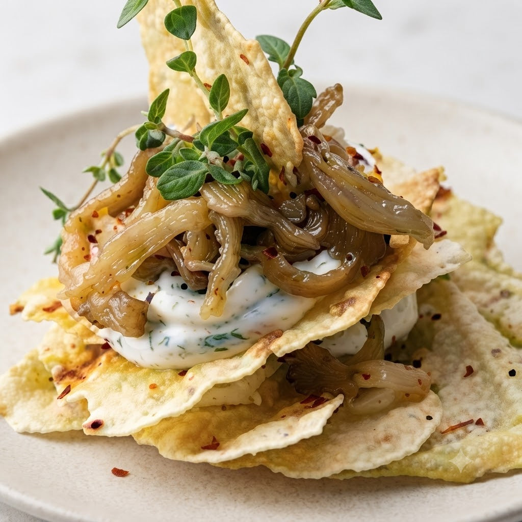 Millefoglie di pane carasau, ricotta e melanzane