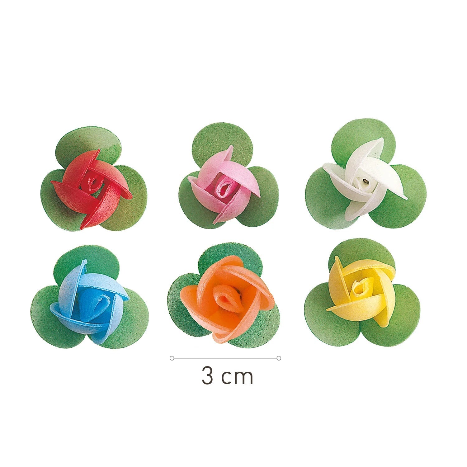 Fiore mini con foglia decorativo in cialda 150pz| DEKORA Dekora