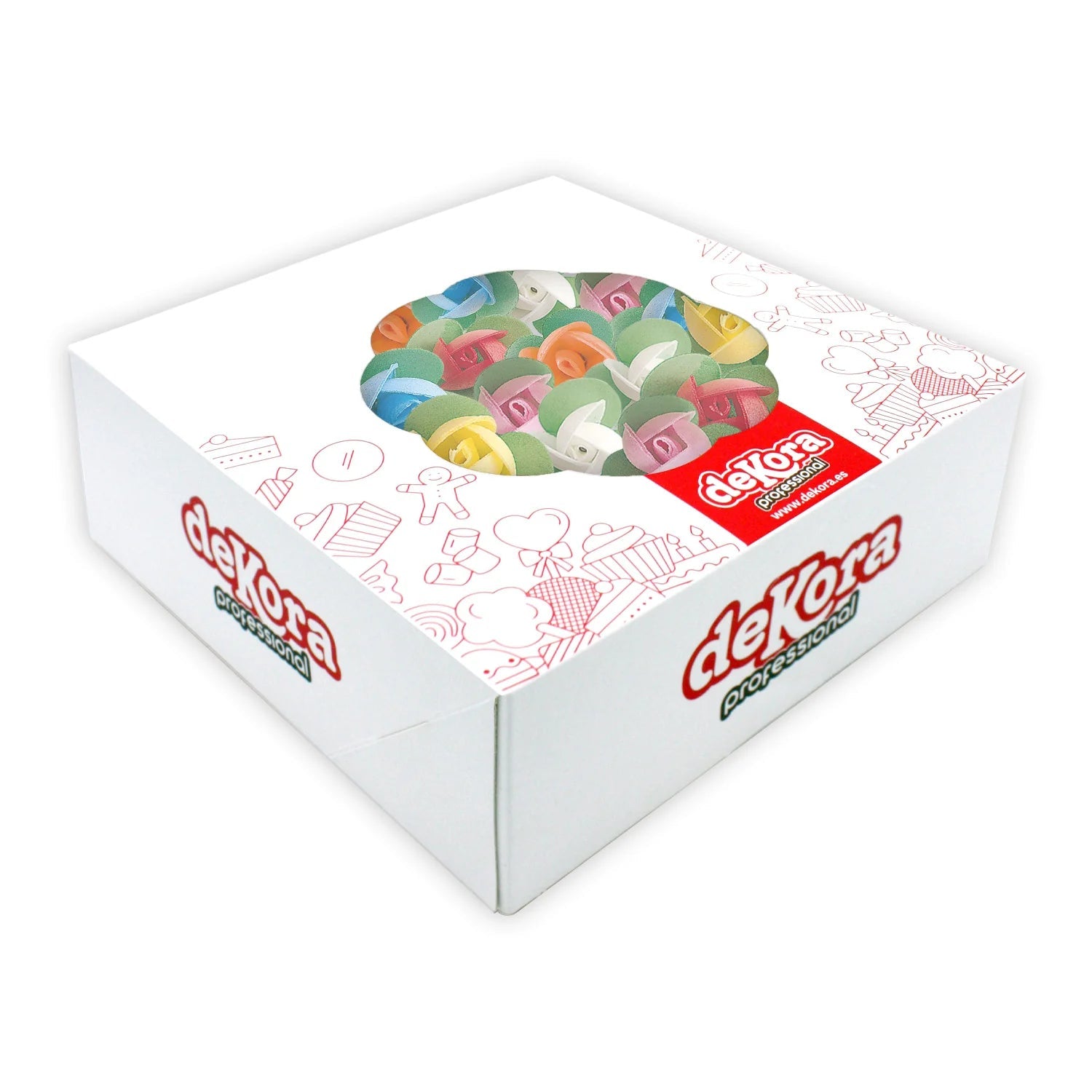 Fiore mini con foglia decorativo in cialda 150pz| DEKORA Dekora