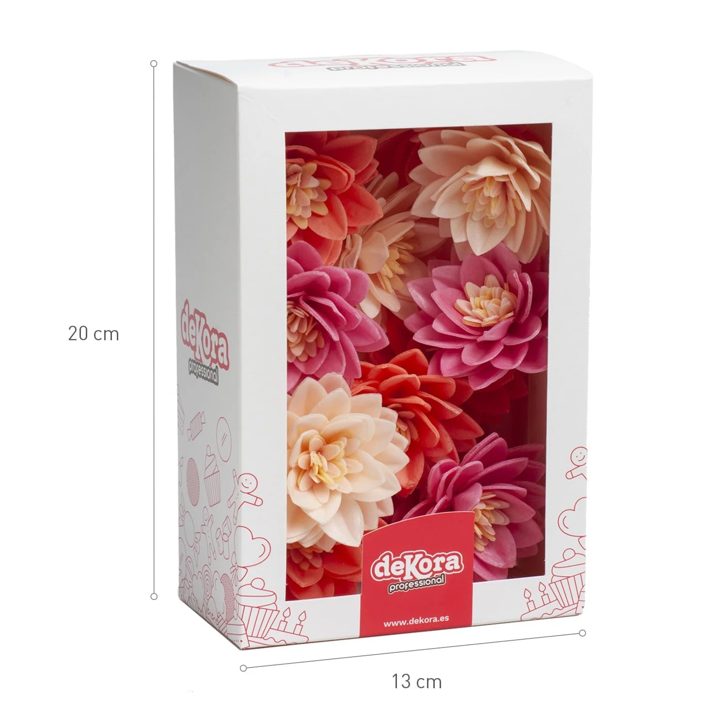 Fiore di loto decorativo in cialda 3 colori 15pz| DEKORA Dekora