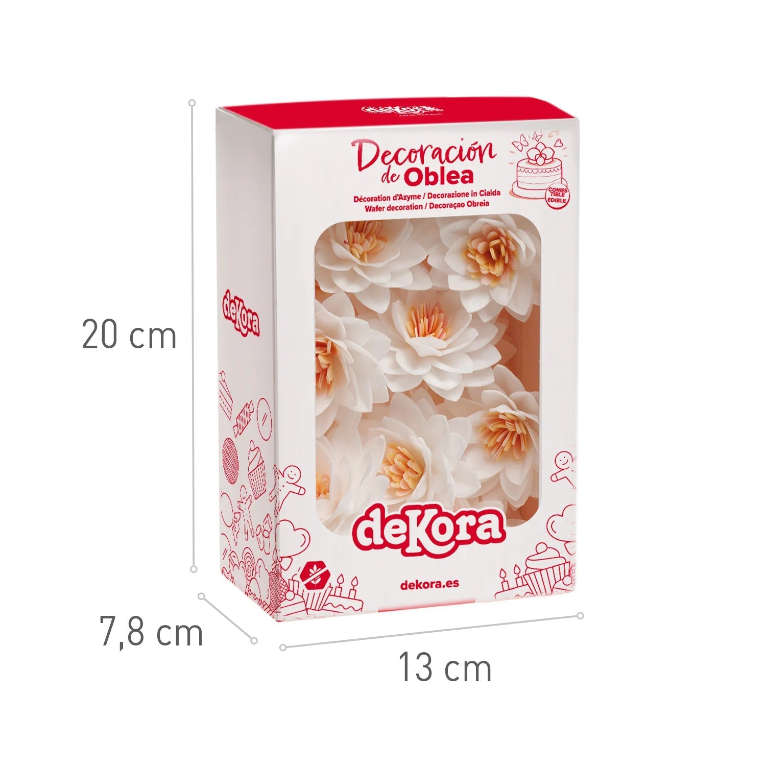 Fiore di loto decorativo in cialda bianco 15pz| DEKORA Dekora