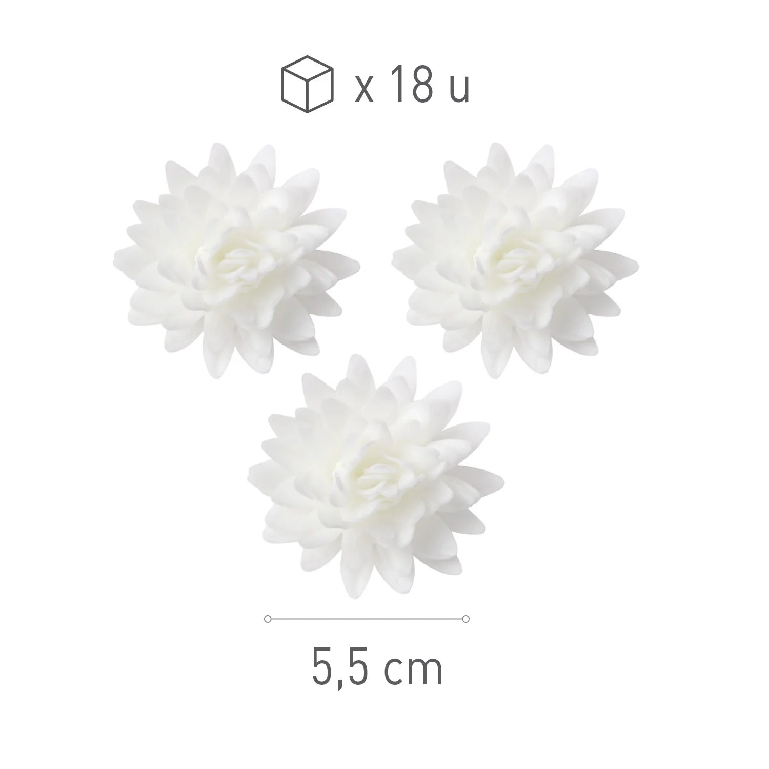 Fiore decorativo di cialda bianco 18pz| DEKORA Dekora