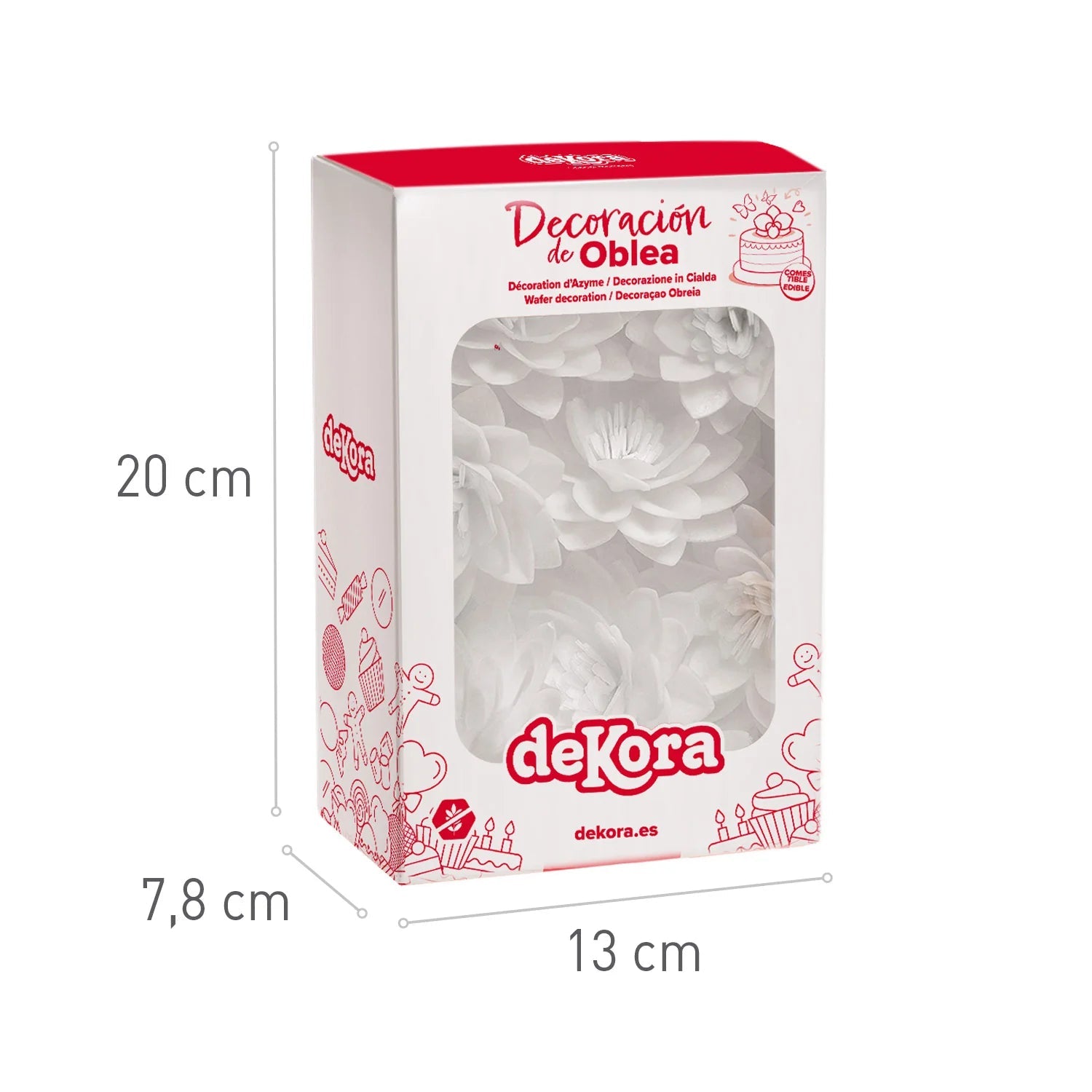 Fiore decorativo di cialda bianco 18pz| DEKORA Dekora