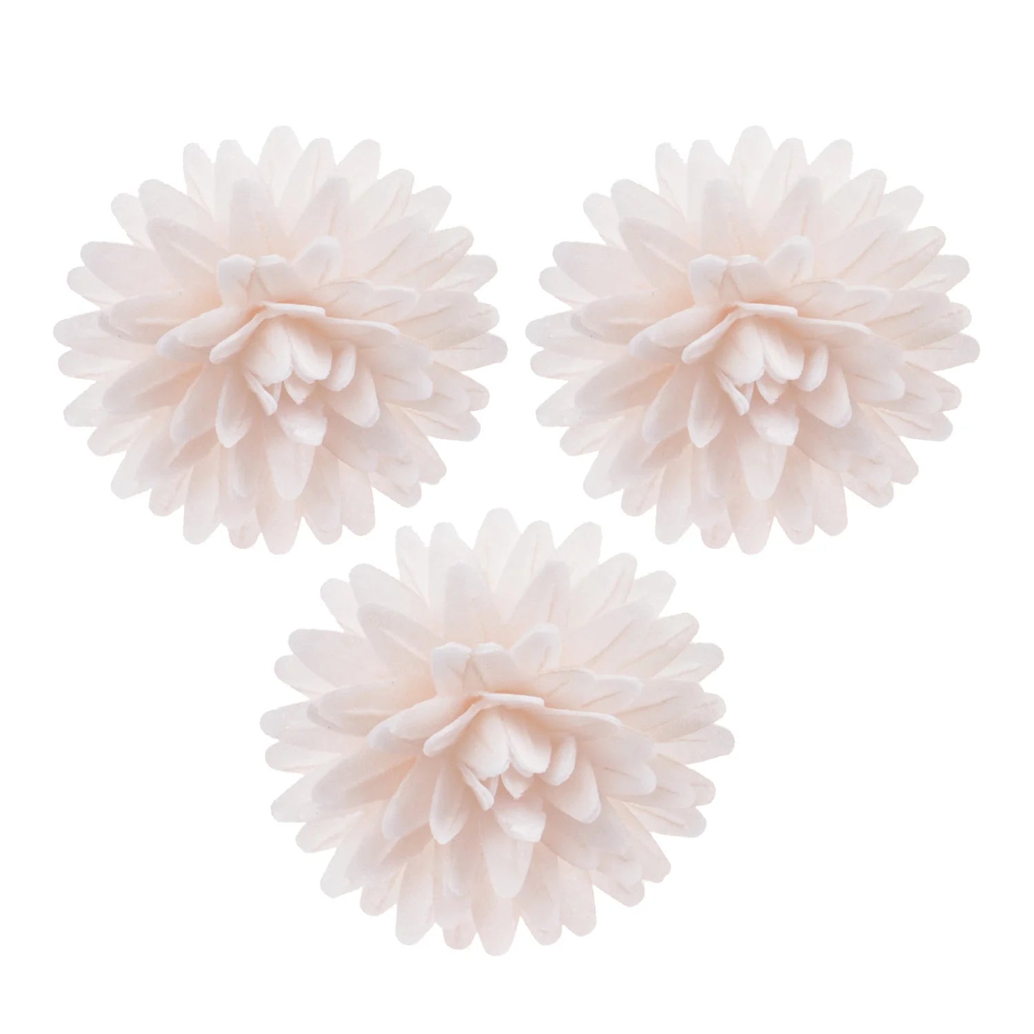 Fiore decorativo pomponi di cialda bianco 12pz| DEKORA Dekora