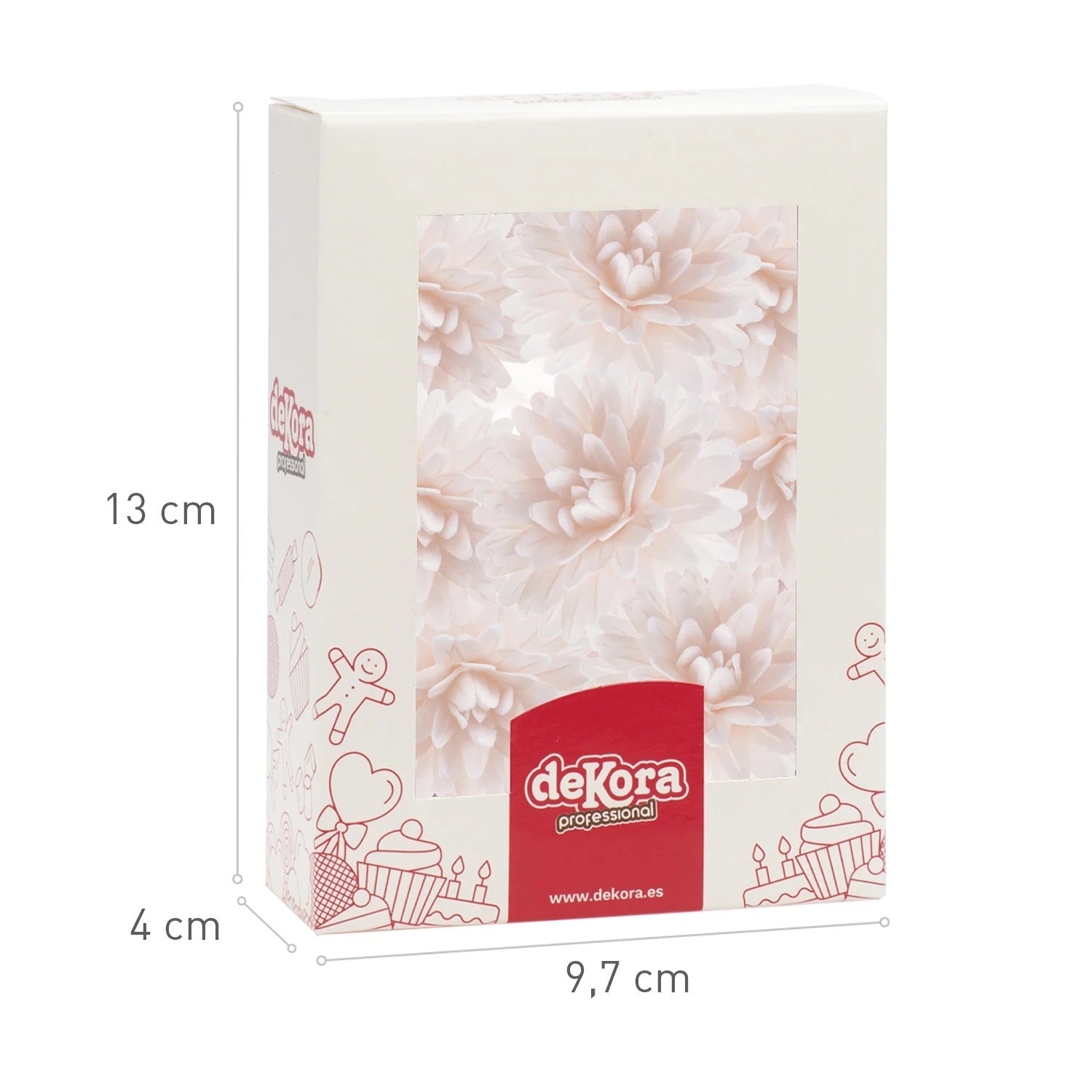 Fiore decorativo pomponi di cialda bianco 12pz| DEKORA Dekora