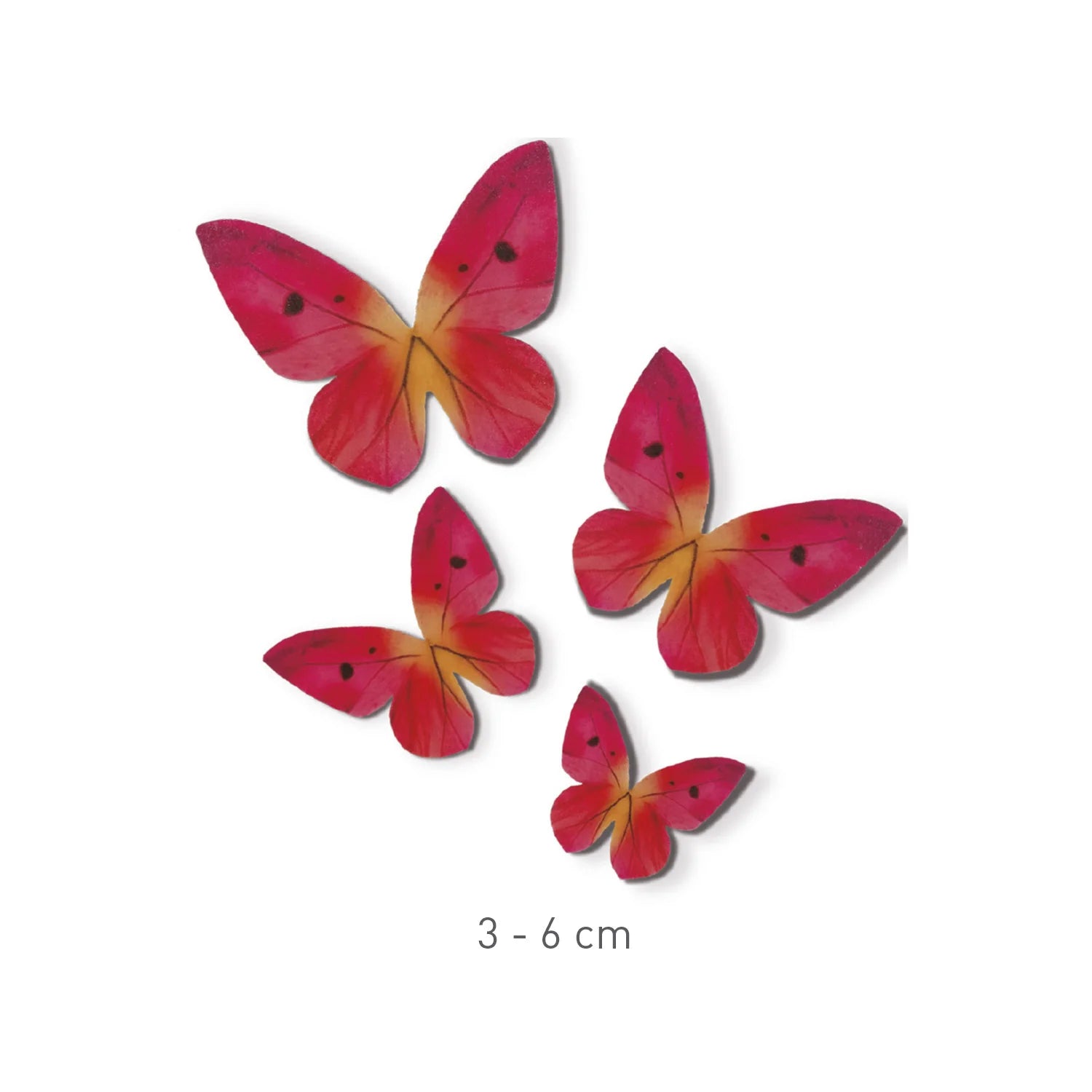 Farfalle decorative in cialda toni rosa 79pz| DEKORA Dekora