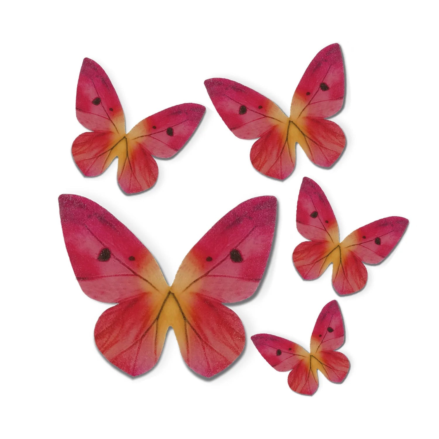Farfalle decorative in cialda toni rosa 79pz| DEKORA Dekora
