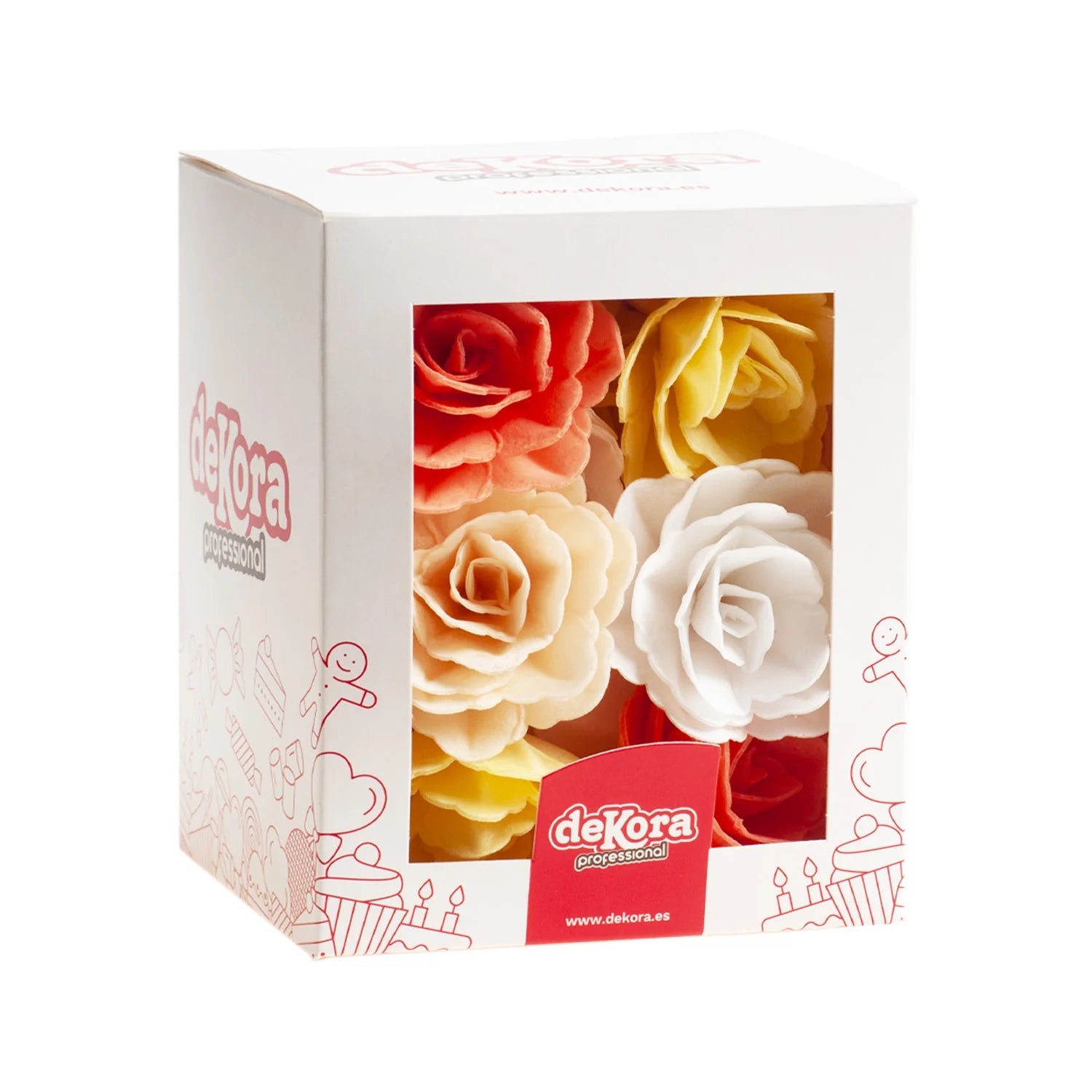 Fiore rosa in cialda autunno colori assort. 15pz | DEKORA Dekora