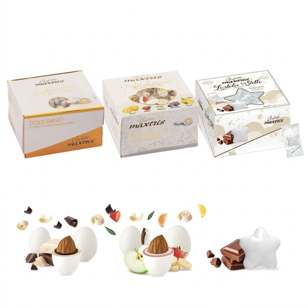 Confetti Dolce Evento CiocoMandorla Bianchi 500gr| MAXTRIS Maxtris