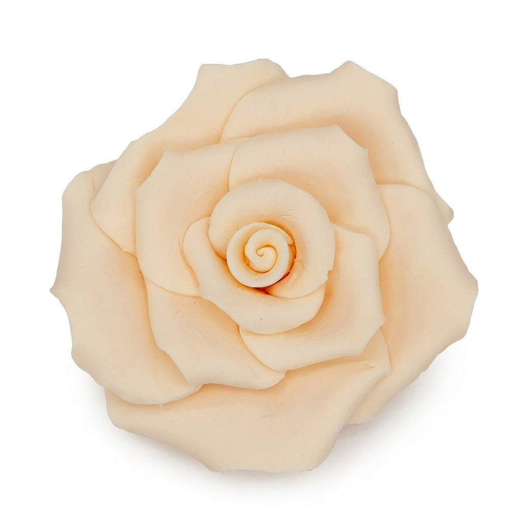 Fiore decorativo rosa di zucchero avorio 6pz| DEKORA Dekora