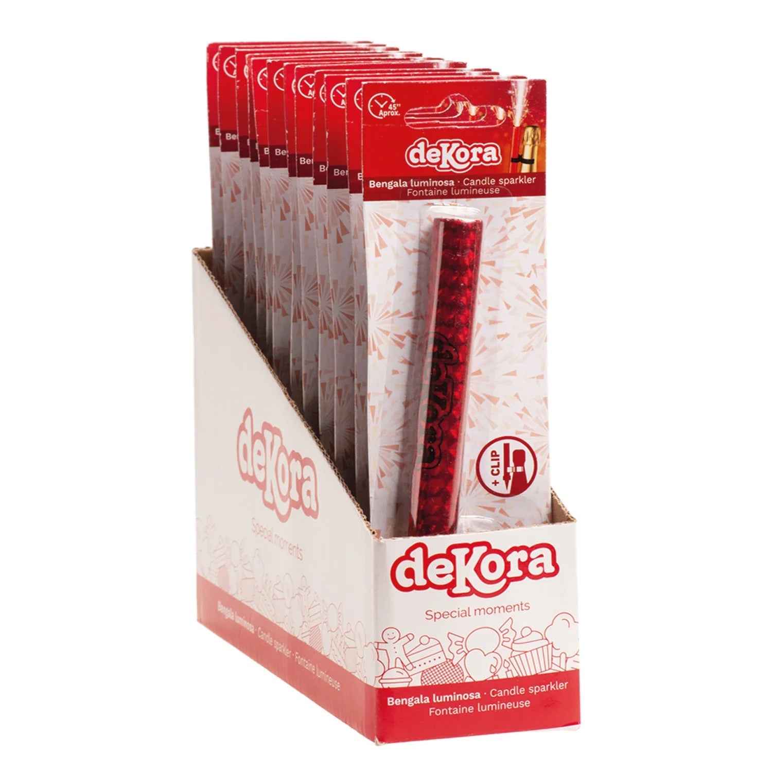 Fontana con la clip rosse 15cm 1x12pz Dekora