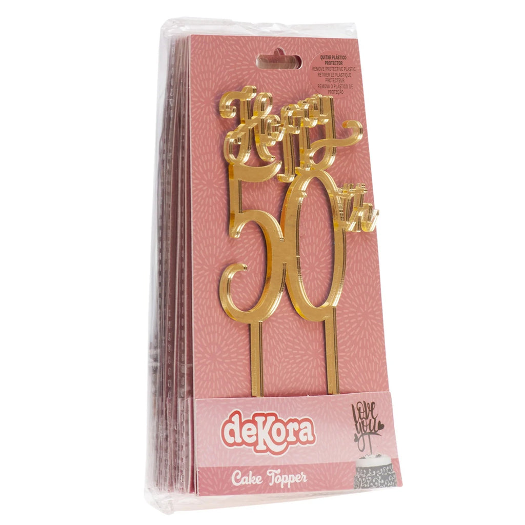 Cake topper 50th anniversario 16x10cm 6pz |DEKORA Dekora