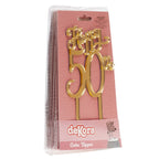 Cake topper 50th anniversario 16x10cm 6pz |DEKORA Dekora