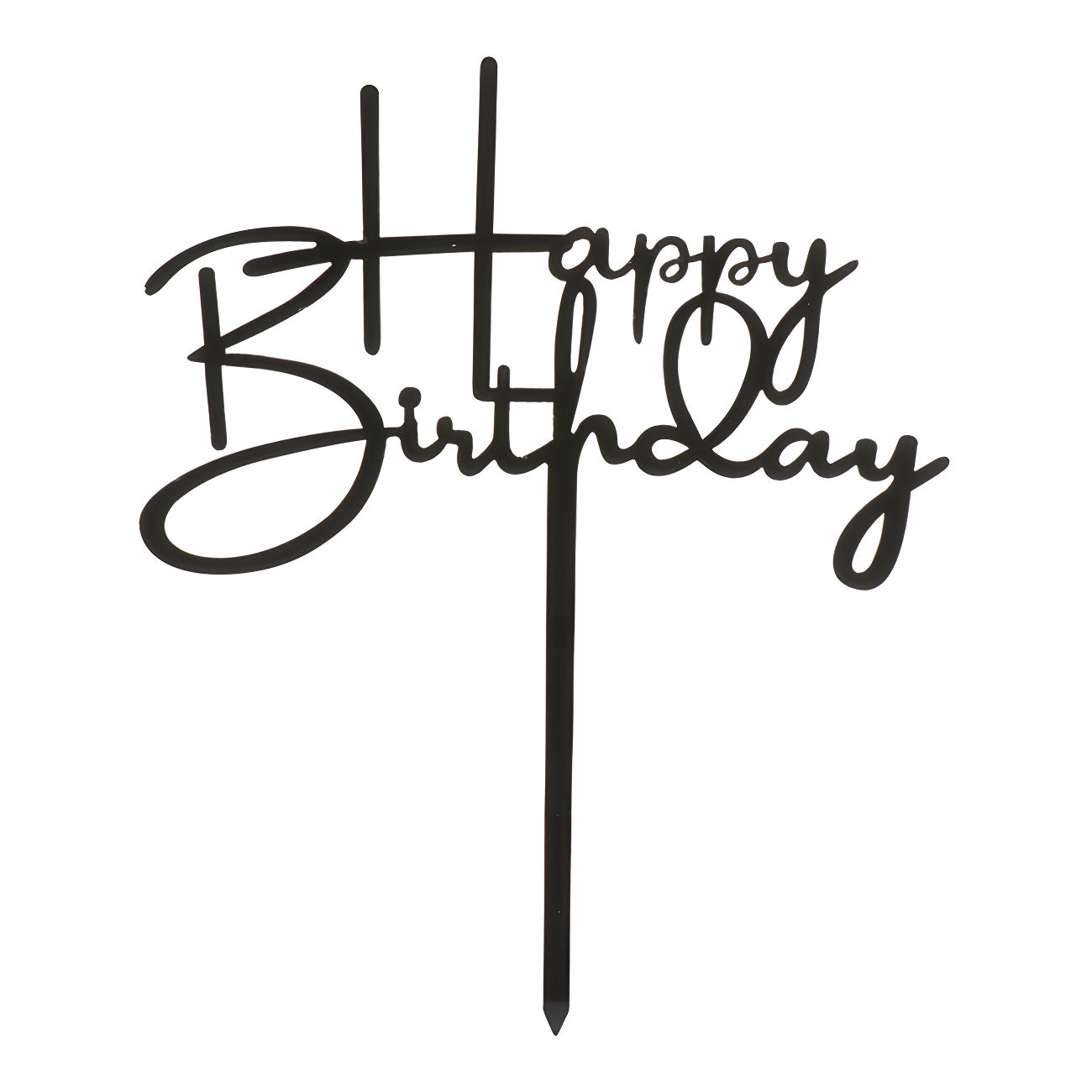 Cake topper happy birthday black 6pz| DEKORA Dekora
