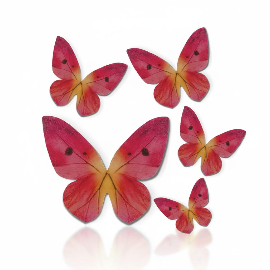 Farfalle decorative in cialda toni rosa 79pz| DEKORA Dekora