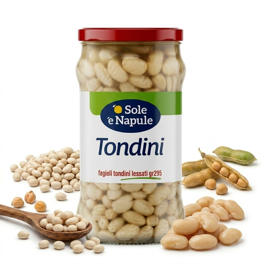 Fagioli tondini lessati 540gr | 'O SOLE 'E NAPULE 'O Sole 'e Napule