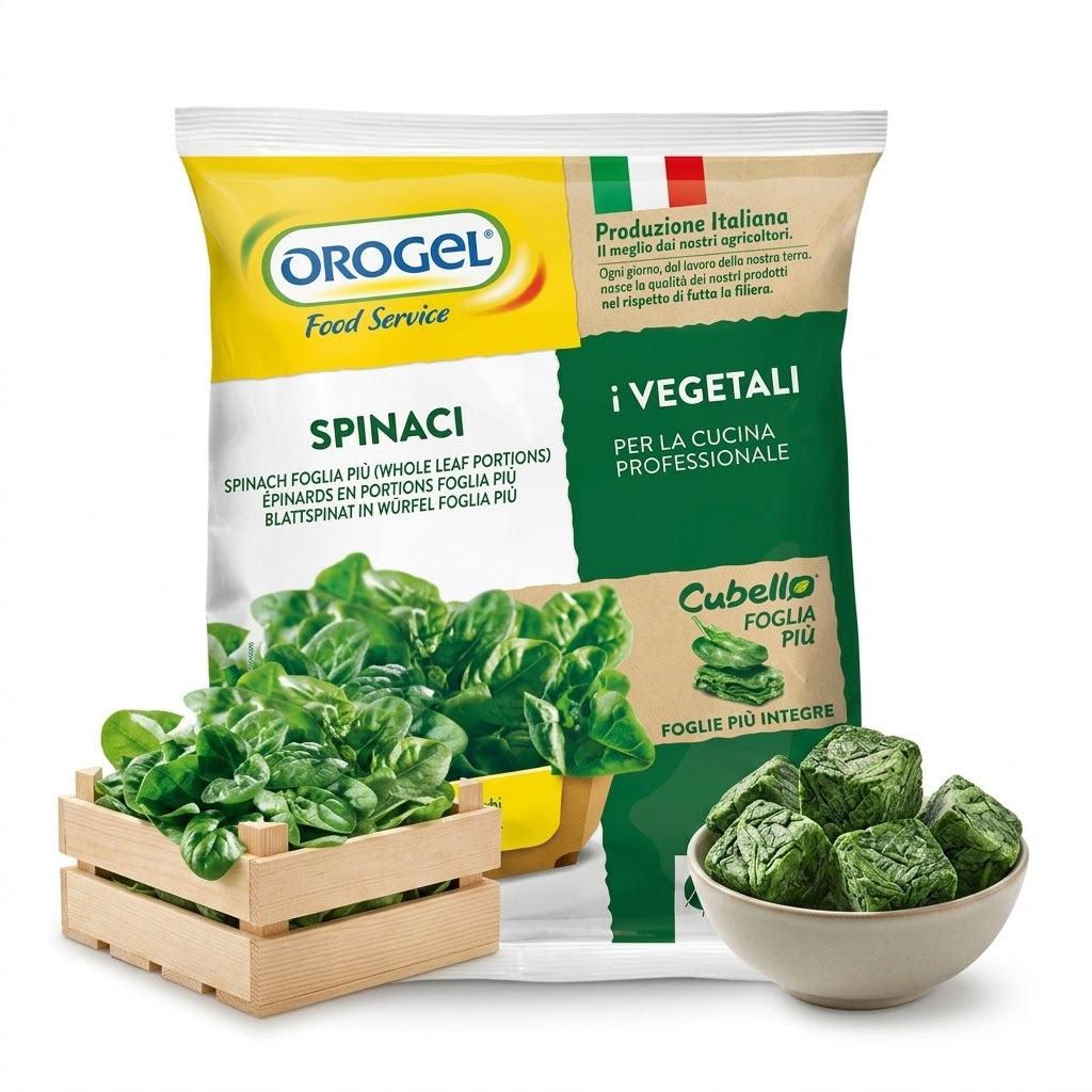 Spinaci cubetto 2.5kgx4 | OROGEL Orogel