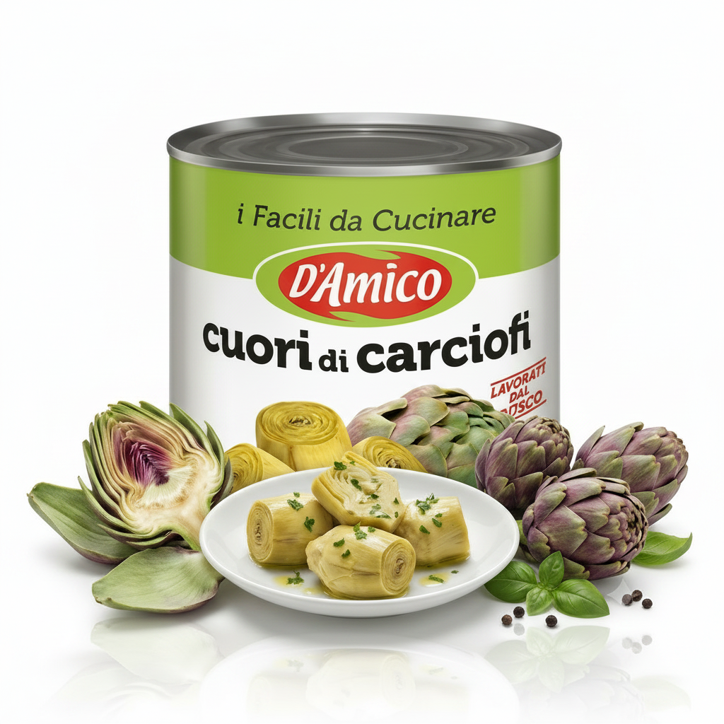 Cuori di Carciofo al naturale 2550gr | D'AMICO D'Amico