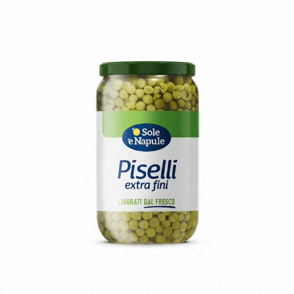 Piselli extrafini vetro 660gr | 'O SOLE 'E NAPULE 'O Sole 'e Napule