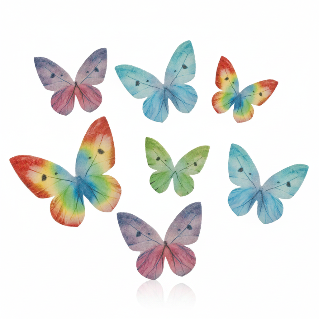 Farfalle in cialda colori assortiti 3-6cm 87pz| DEKORA Miano Srl