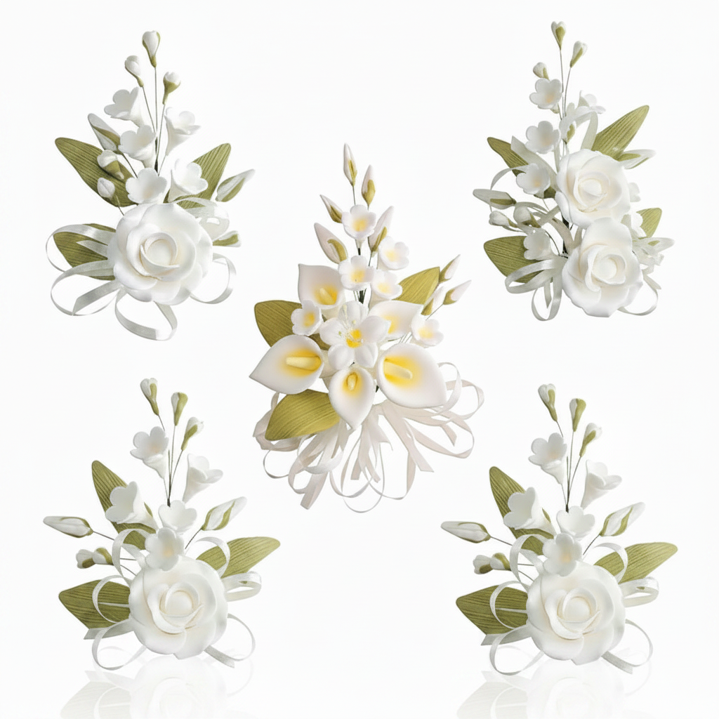 Decorazione di zucchero gardenie assortite 15cm 5 pz | DEKORA Dekora