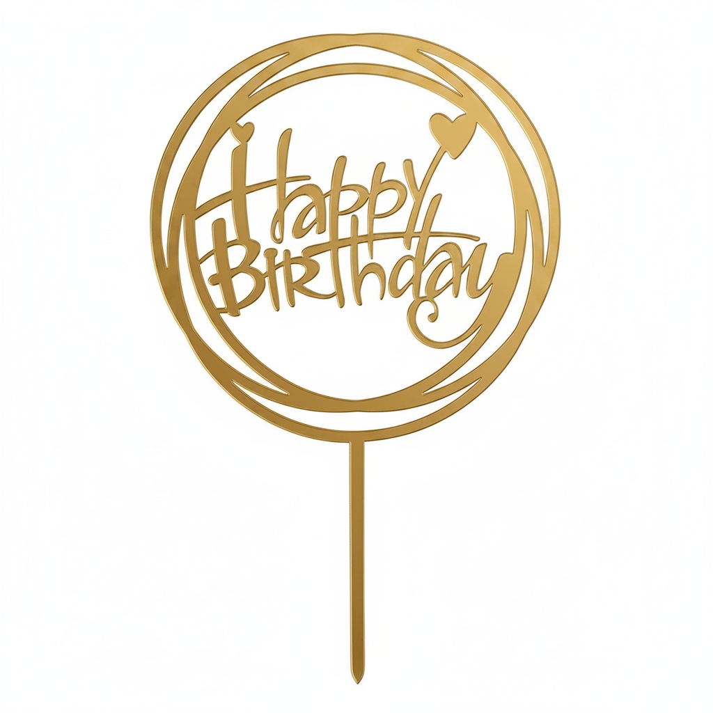 Cake topper happy birthday oro 6pz| DEKORA Dekora