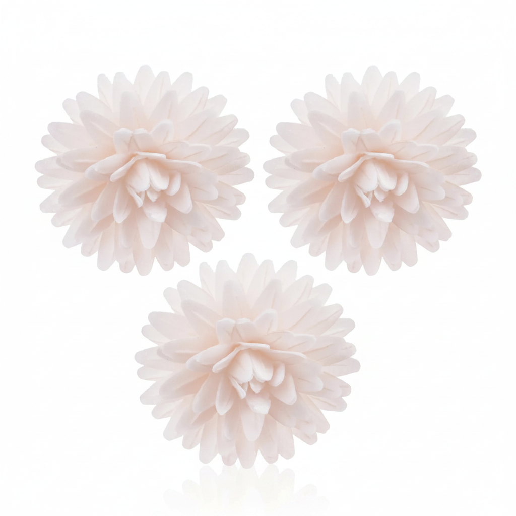 Fiore decorativo pomponi di cialda bianco 12pz| DEKORA Dekora