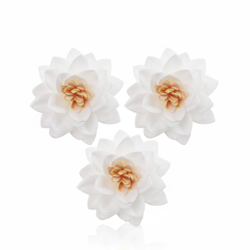 Fiore di loto decorativo in cialda bianco 15pz| DEKORA Dekora