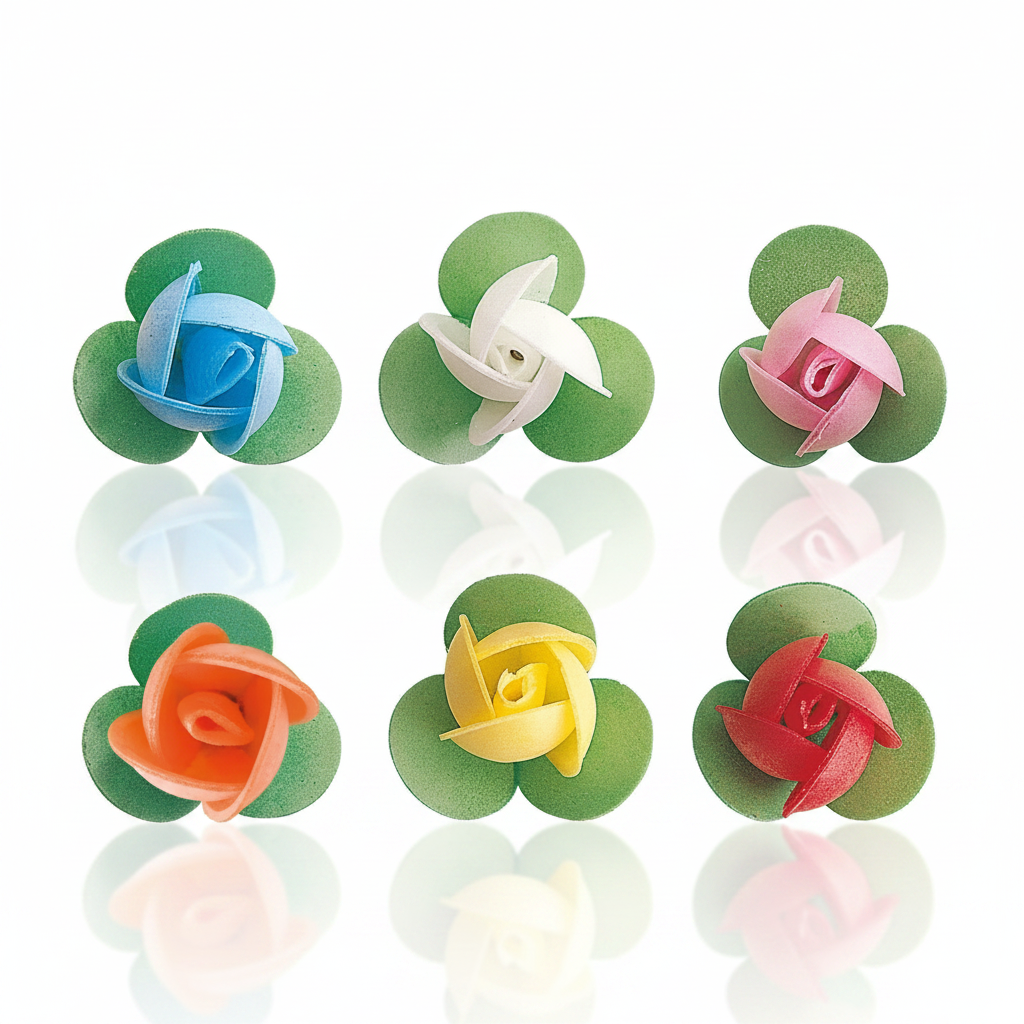 Fiore mini con foglia decorativo in cialda 150pz| DEKORA Dekora