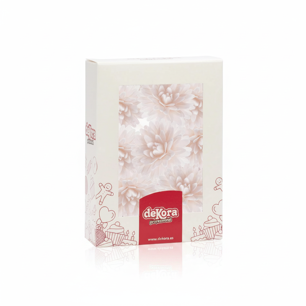 Fiore decorativo pomponi di cialda bianco 12pz| DEKORA Dekora