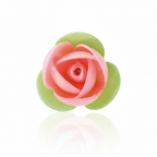 Fiore mini rosa con foglia verde in cialda 140pz| DEKORA Dekora