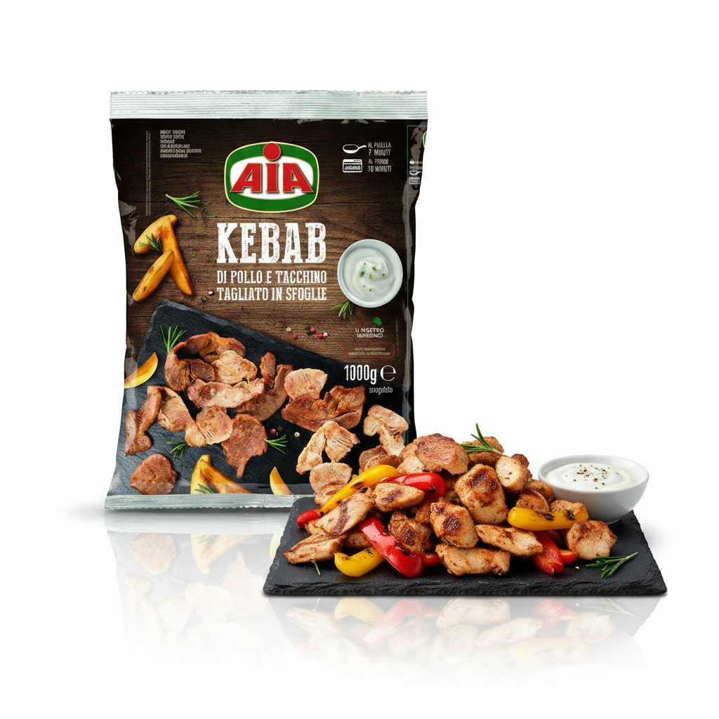 Kebab di tacchino e pollo surgelati 1kg | AIA Aia