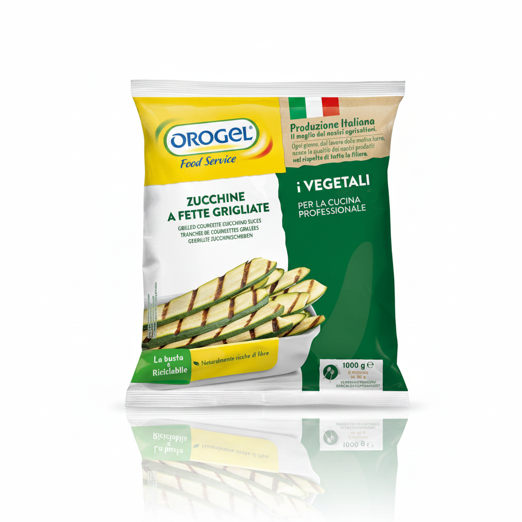 Zucchine a fette grigliate surgelate 1kg | OROGEL Orogel