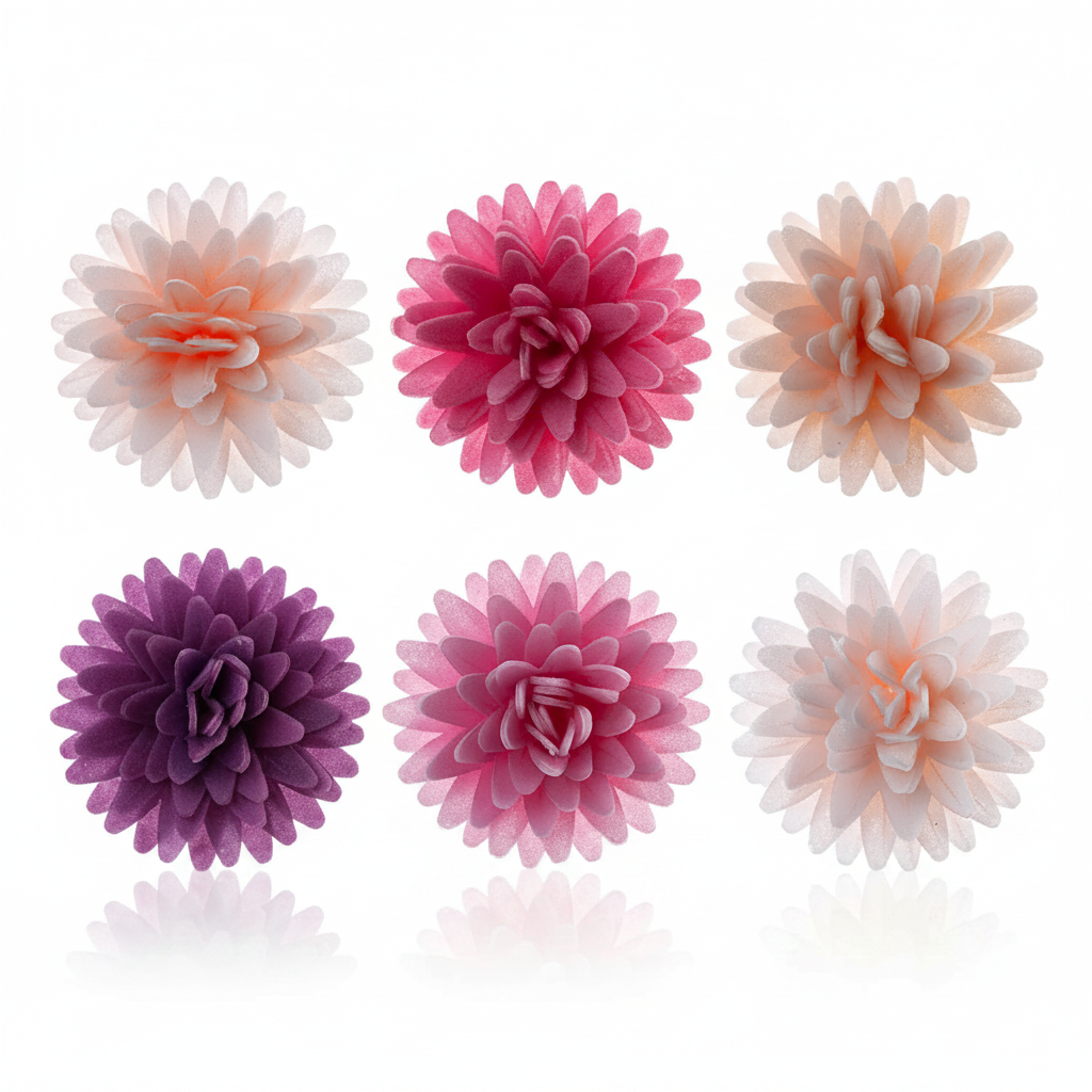 Fiore pompon di cialda colori assortita d.4.5cm 12pz | DEKORA Dekora