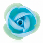 Fiore in cialda mini rosa blu con foglia verde 140pz | DEKORA Dekora