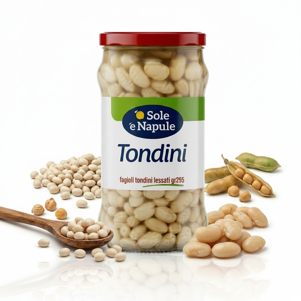 Fagioli tondini lessati 540gr | 'O SOLE 'E NAPULE 'O Sole 'e Napule