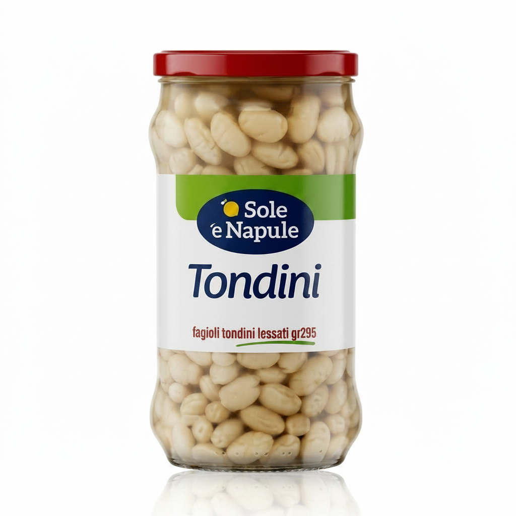 Fagioli tondini lessati 540gr | 'O SOLE 'E NAPULE 'O Sole 'e Napule