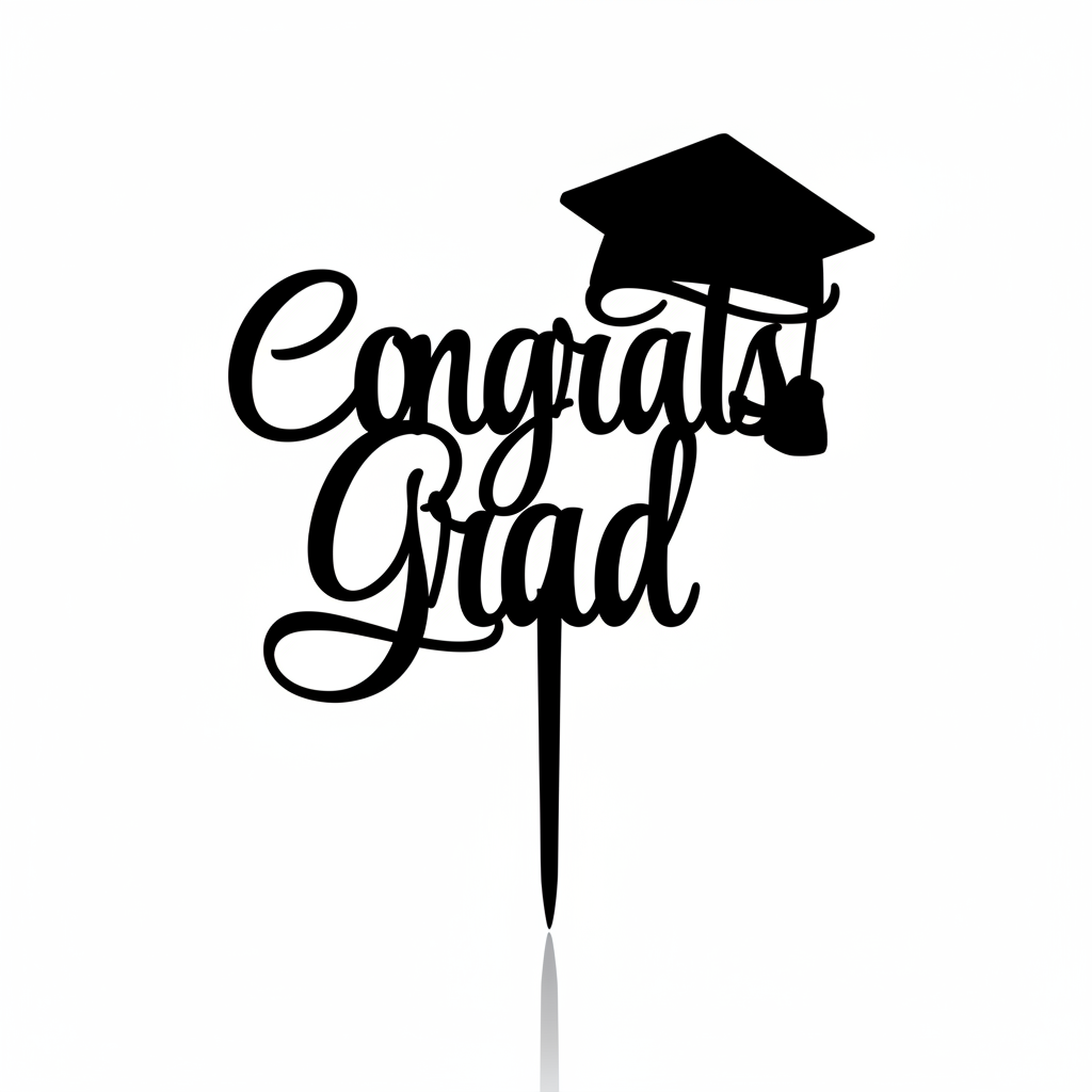 Cake topper per Laurea nero 6pz| DEKORA Dekora