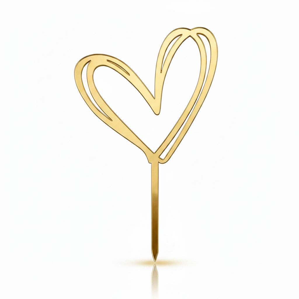 Cake topper cuore oro 6pz| DEKORA Dekora