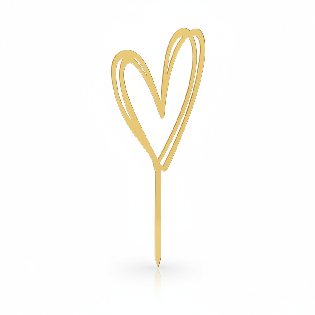 Cake topper cuore oro 6pz| DEKORA Dekora