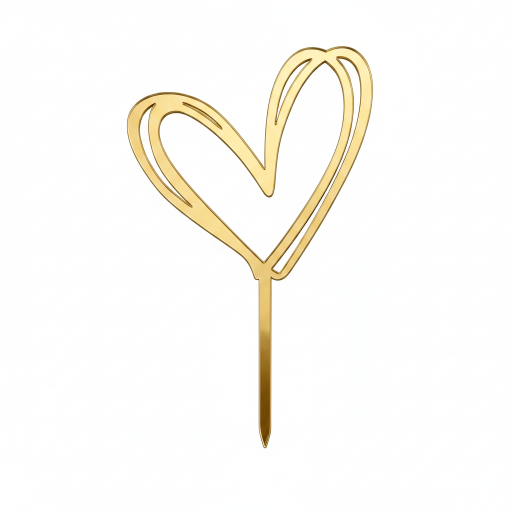 Cake topper cuore oro 6pz| DEKORA Dekora