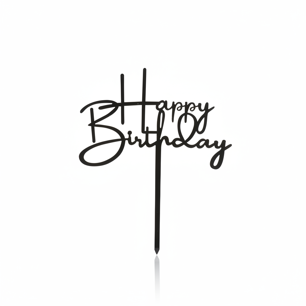 Cake topper happy birthday nero 6pz| DEKORA Dekora