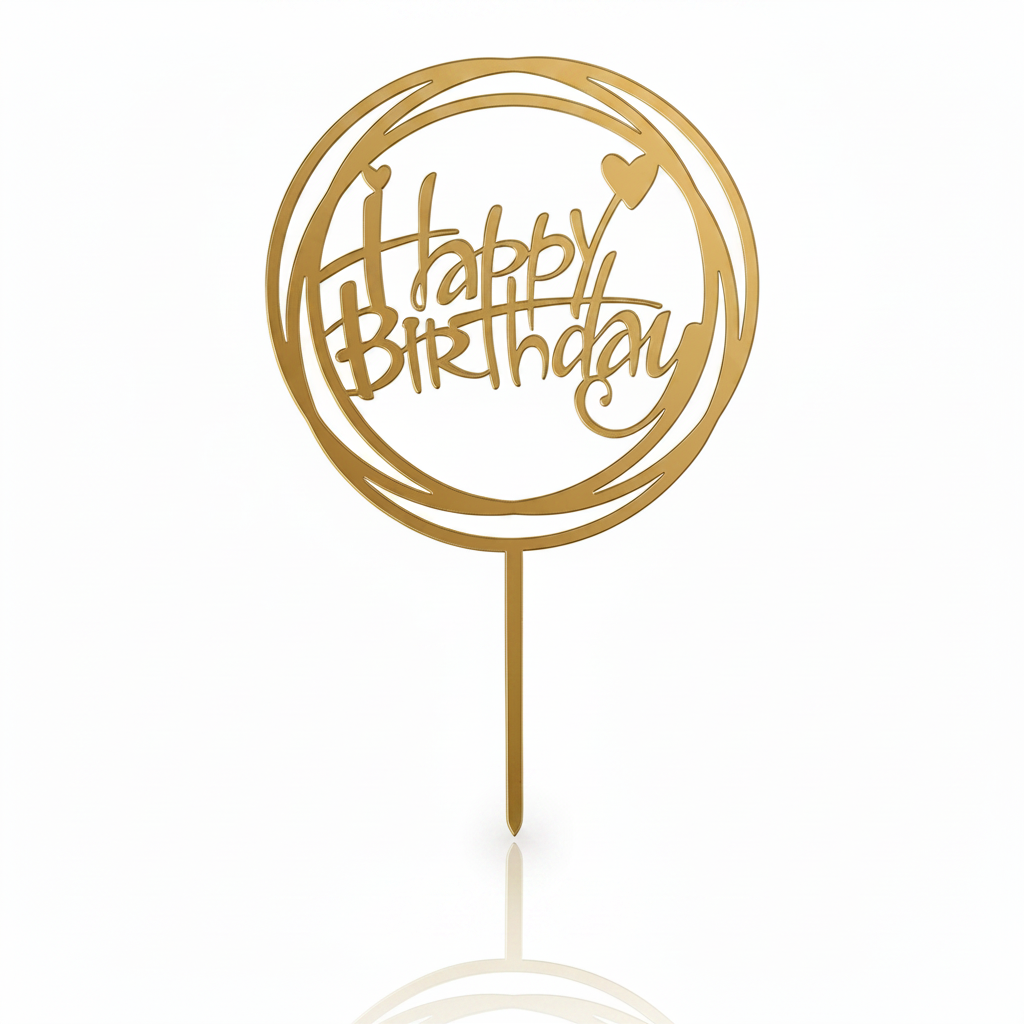 Cake topper happy birthday oro 6pz| DEKORA Dekora