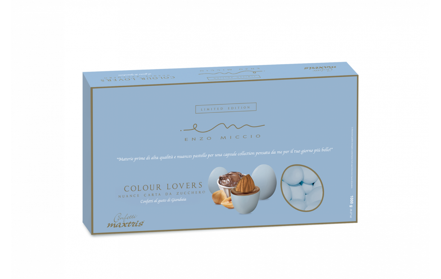 Confetti Maxtris Enzo miccio nuance color carta da zucchero gusto gianduia 1kg Maxtris