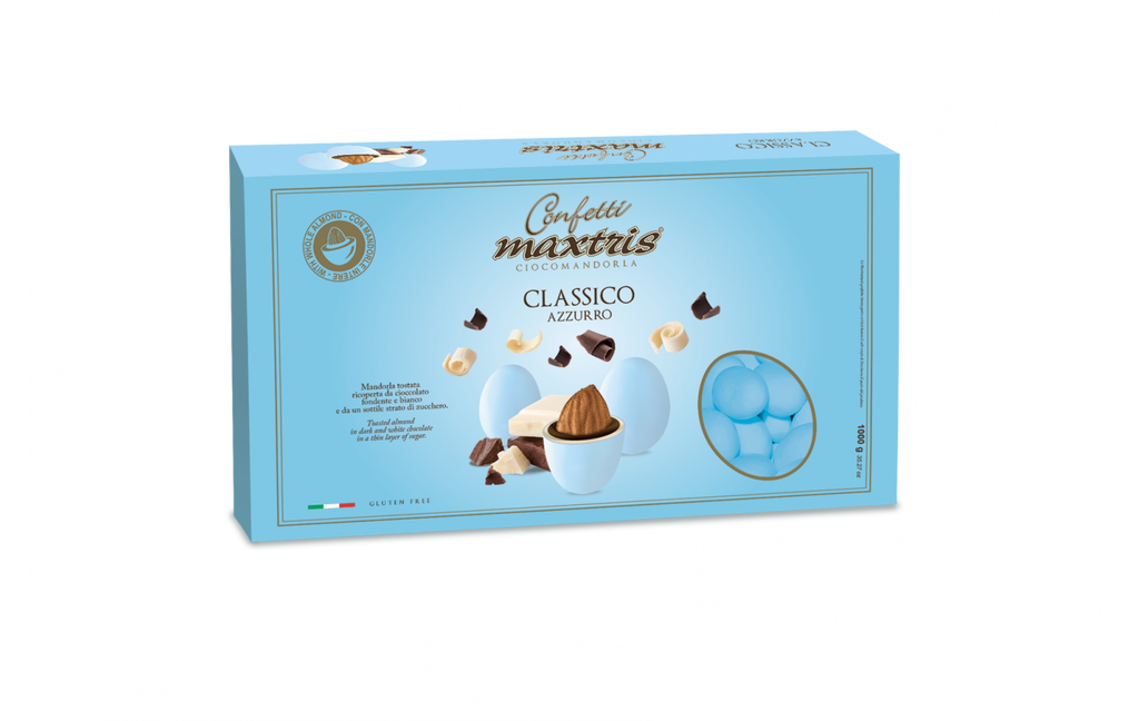 Confetti Maxtris cioccomandorla classici azzurri 1 kg Maxtris