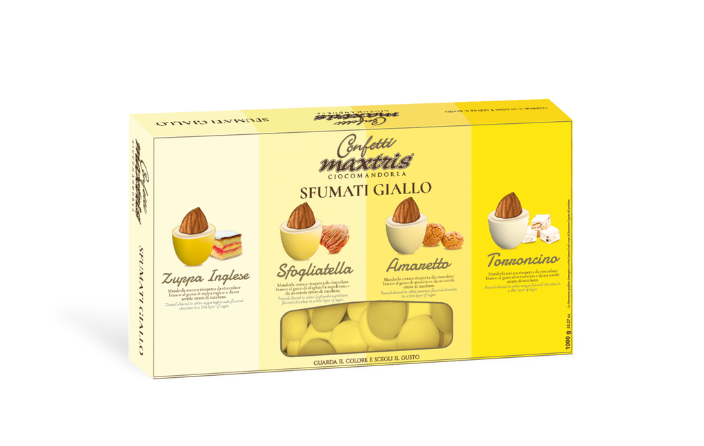 Confetti maxtris cioccomandorla sfumati gialli 1kg Maxtris