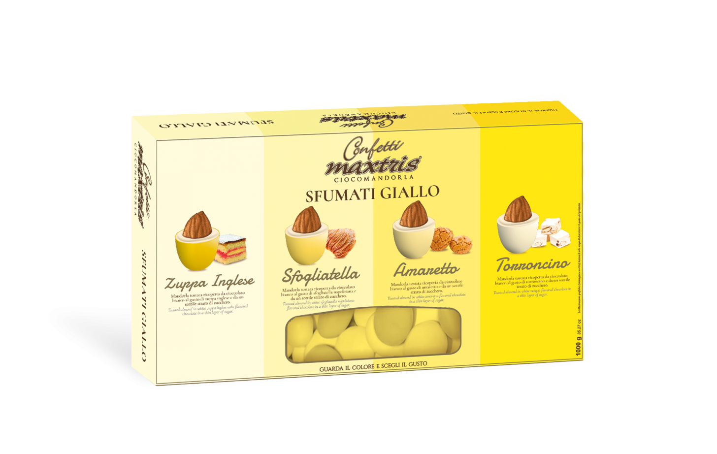 Confetti maxtris cioccomandorla sfumati gialli 1kg Maxtris